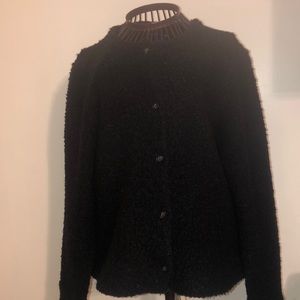 Exofficio Black Nubby Soft Cardigan Sweater WM S